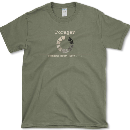 Forager Scanning Forest Floor T-Shirt Military Green / S Physical Item