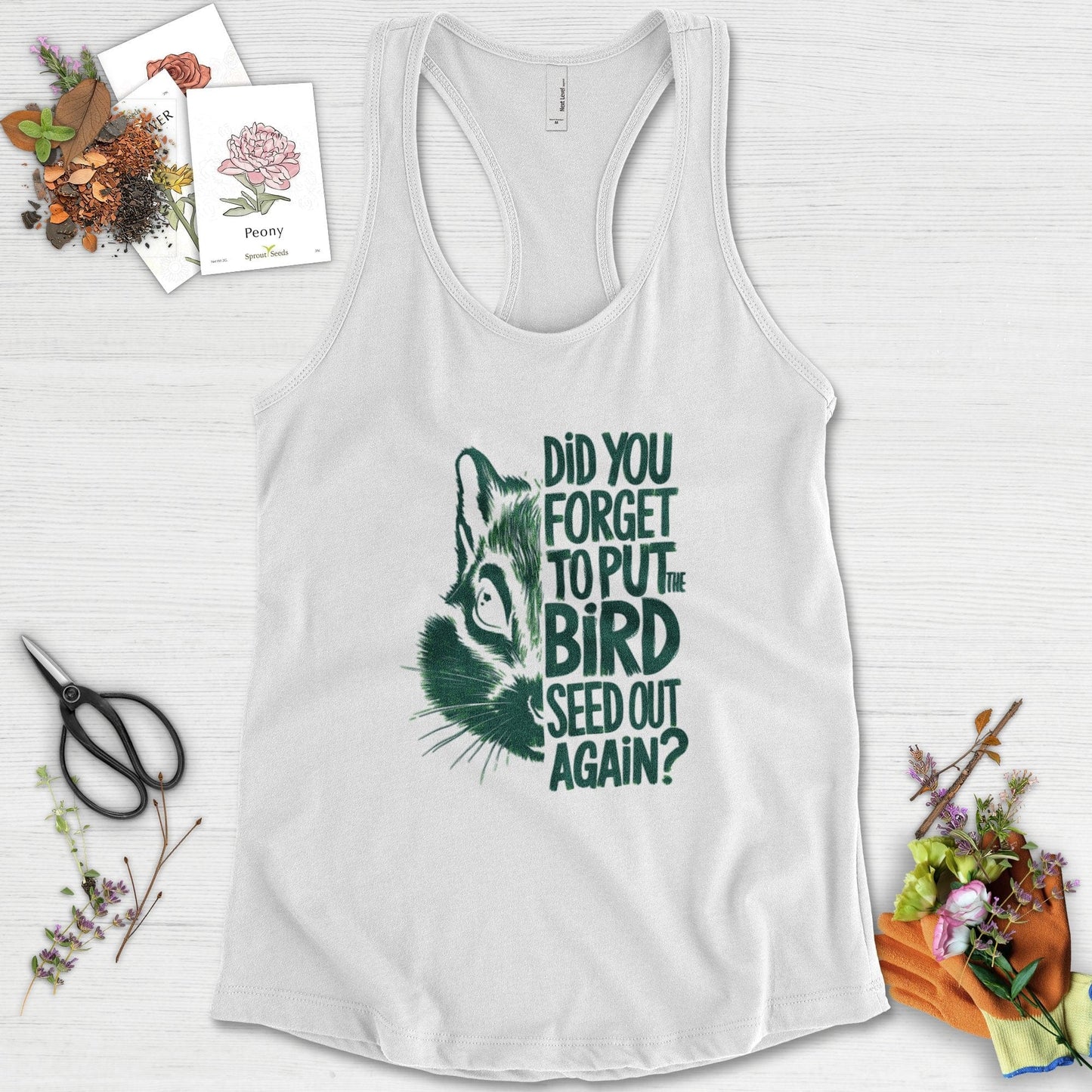 Forget The Bird Seed Racerback Racerback / XS / White Physical Item