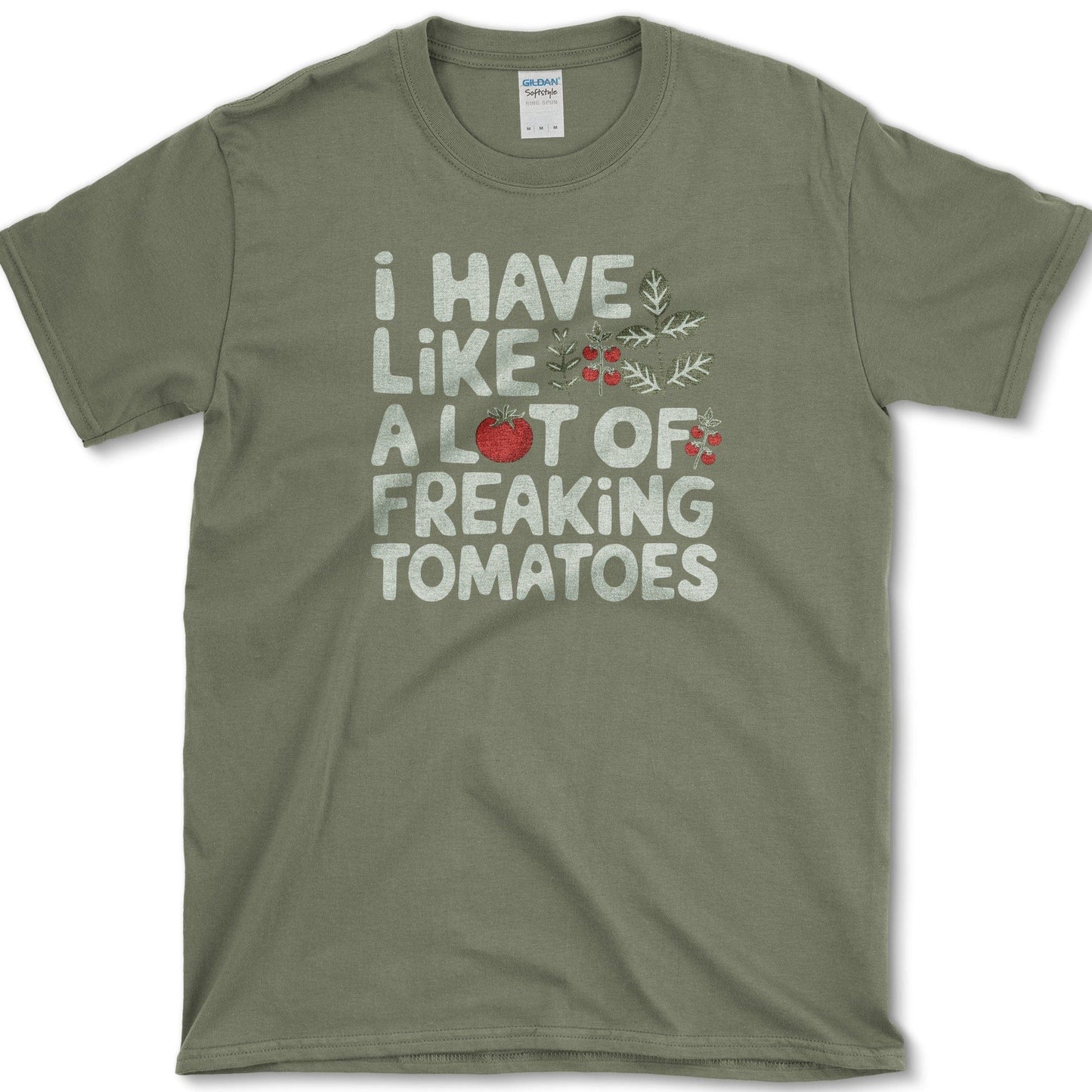 Freaking Tomatoes T-Shirt Essential Tees / S / Military Green Physical Item