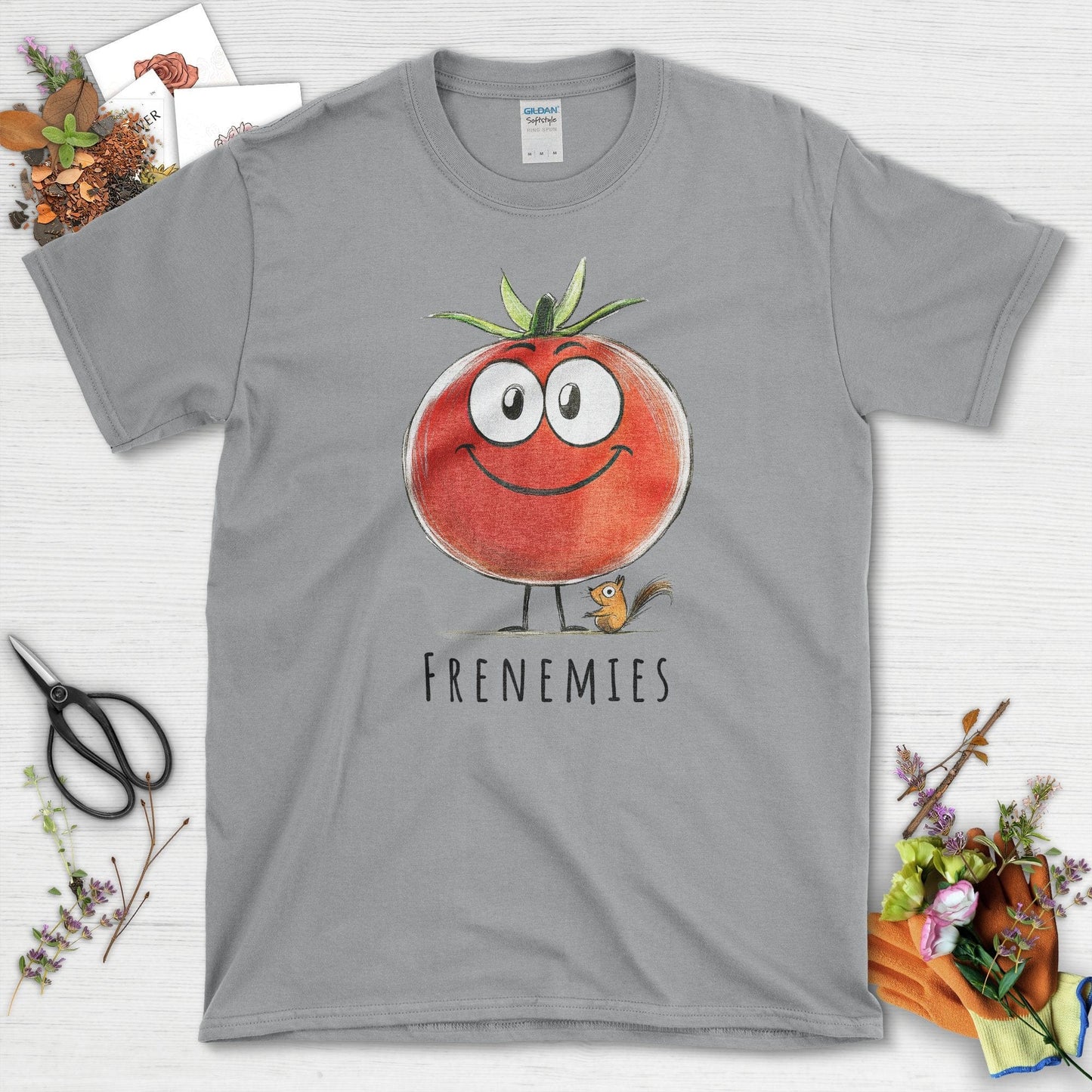 Frenemies Tomato and Squirrel T-Shirt Sport Grey / S T-Shirt