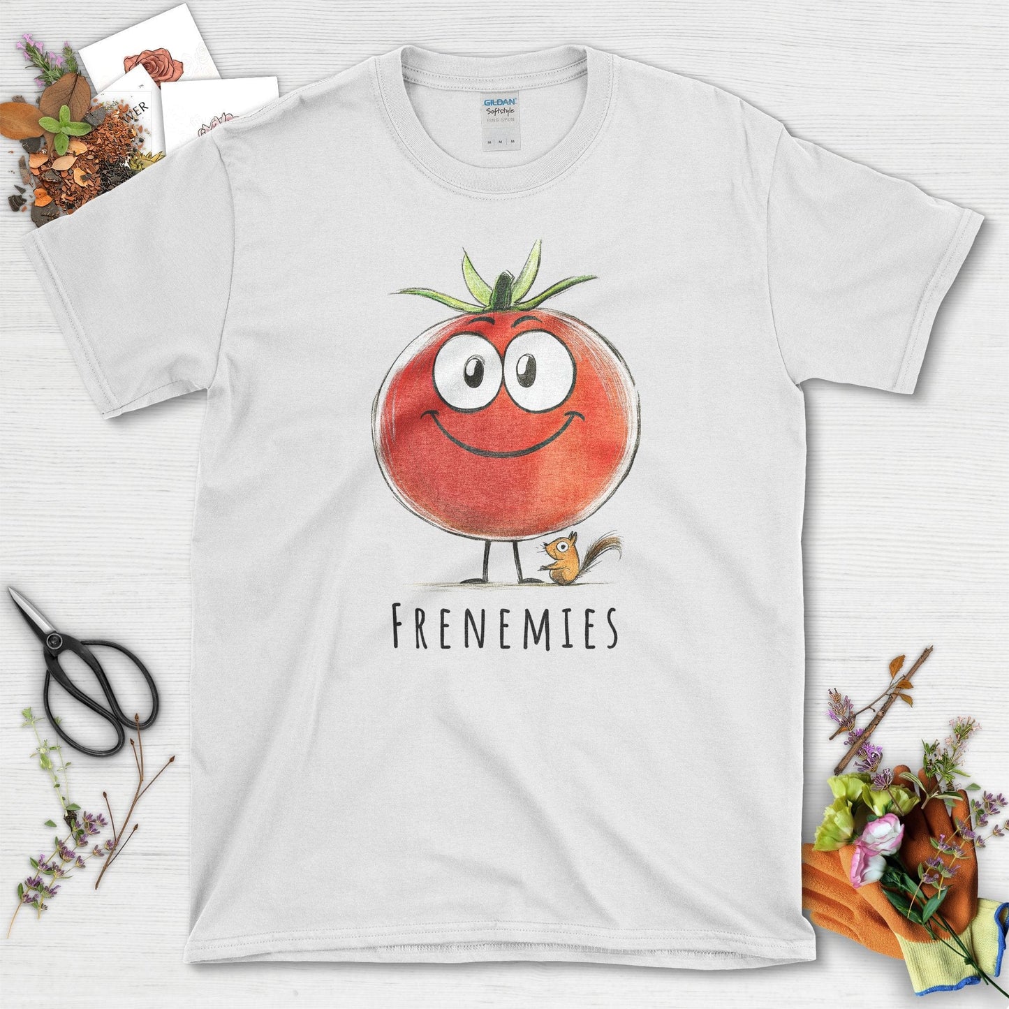 Frenemies Tomato and Squirrel T-Shirt White / S T-Shirt