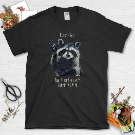 Funny Garden Raccoon T-Shirt Black / S T-Shirt