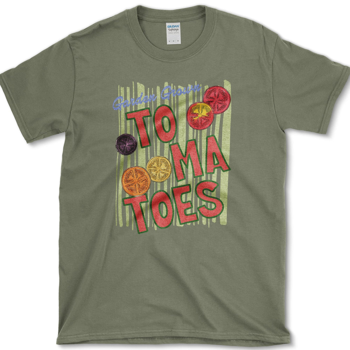 Garden Grown Tomatoes T-Shirt S / Military Green Essential Tees