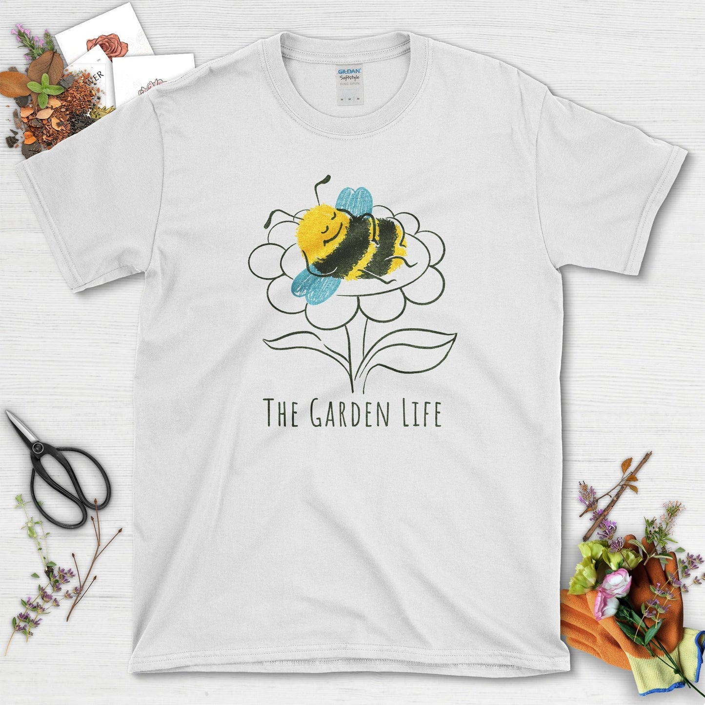 Garden Life Napping Bee T-Shirt T-Shirts / S / White Physical Item
