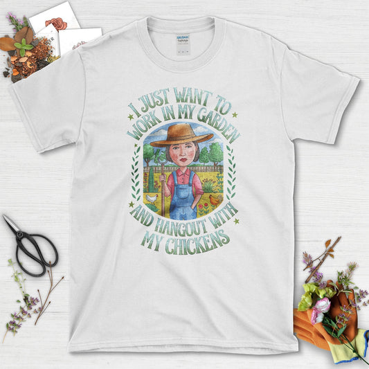 Garden Lover Chickens T-Shirt White / S T-Shirt