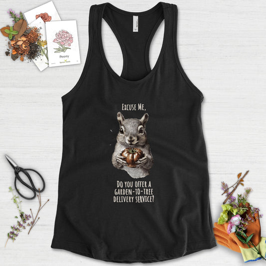 Garden to Tree Delivery Racerback Racerback / XS / Black Physical Item