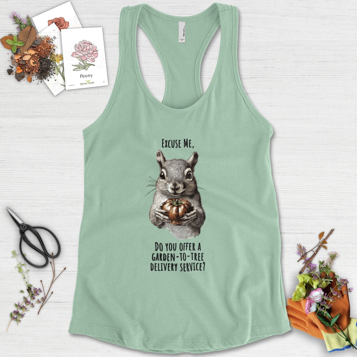 Garden to Tree Delivery Racerback Racerback / XS / Mint Physical Item