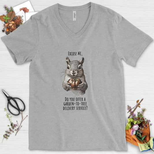 Garden to Tree Delivery V-Neck Athletic Heather / S T-Shirt