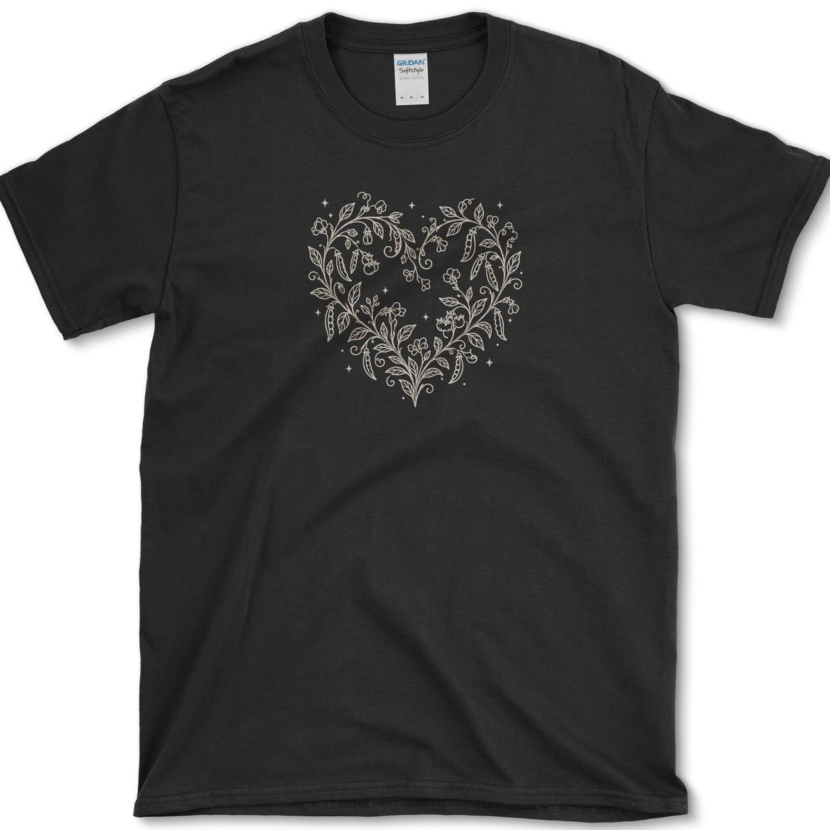 Garden Vine Heart T-Shirt Black / S Essential Tees