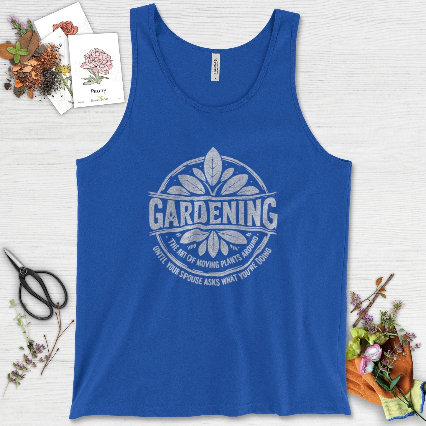 Gardening Art of Moving Plants Tank Top True Royal / XS Physical Item