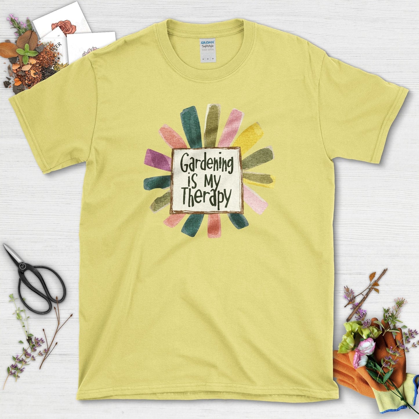 Gardening is My Therapy T-Shirt Cornsilk / S T-Shirt