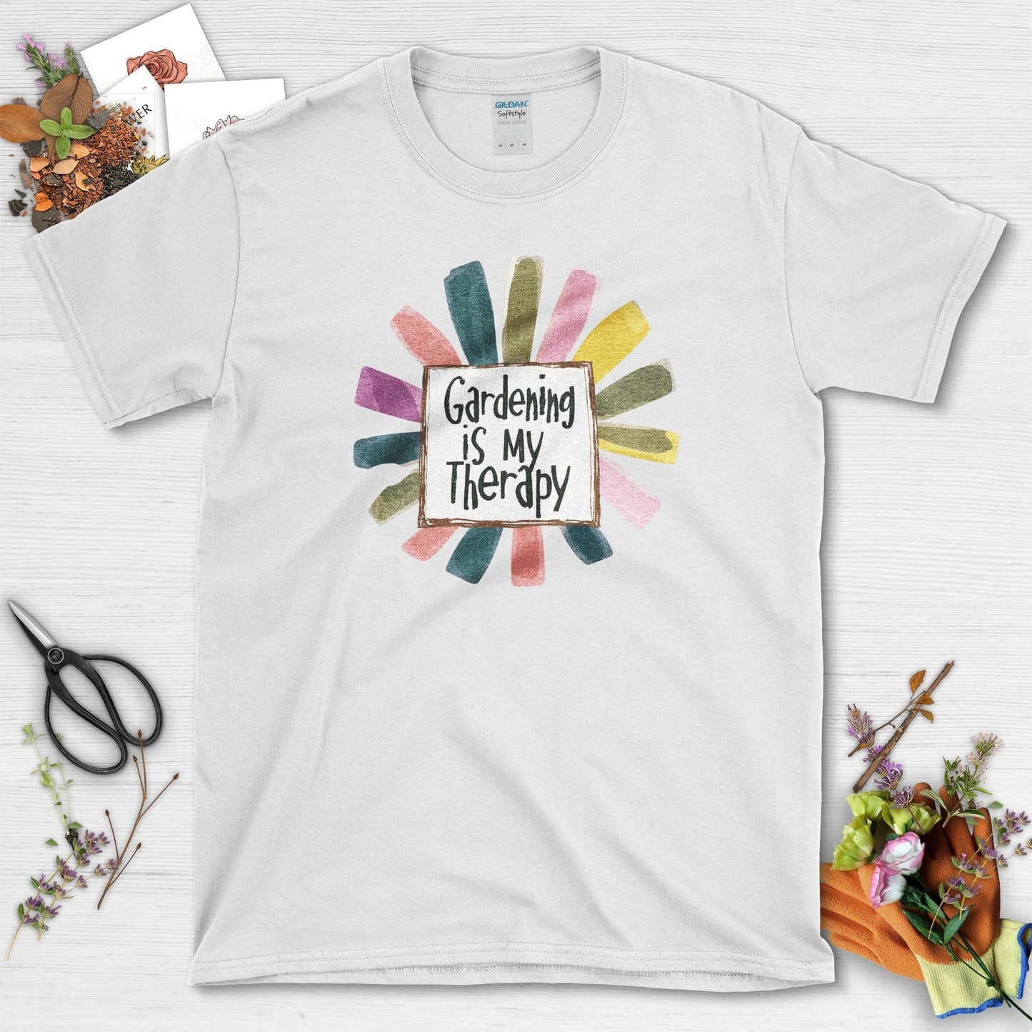 Gardening is My Therapy T-Shirt White / S T-Shirt
