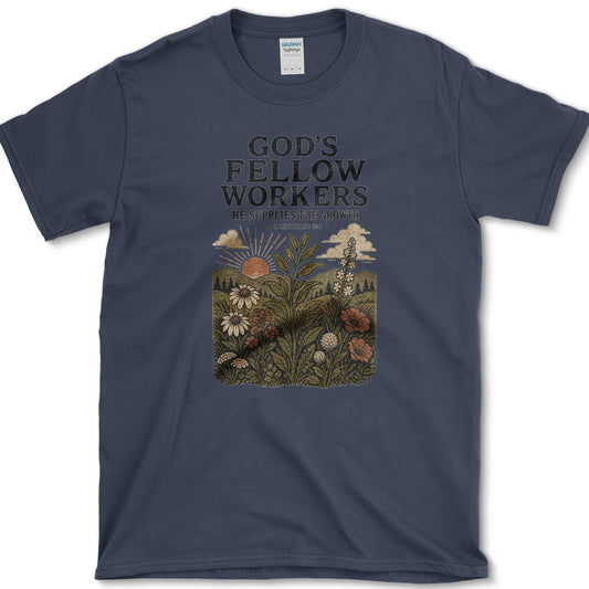 God's Fellow Workers T-Shirt Navy / S Essential Tees