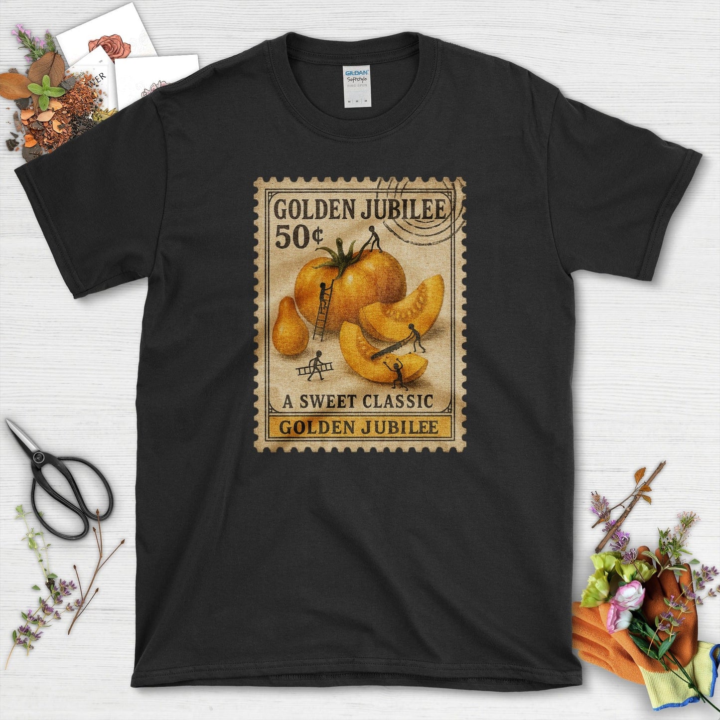 Golden Jubilee Classic Stamp T-Shirt Black / S Physical Item