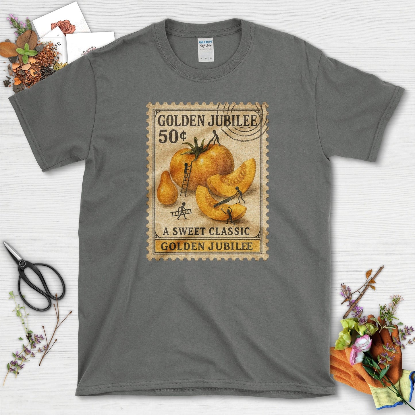 Golden Jubilee Classic Stamp T-Shirt Charcoal / S Physical Item