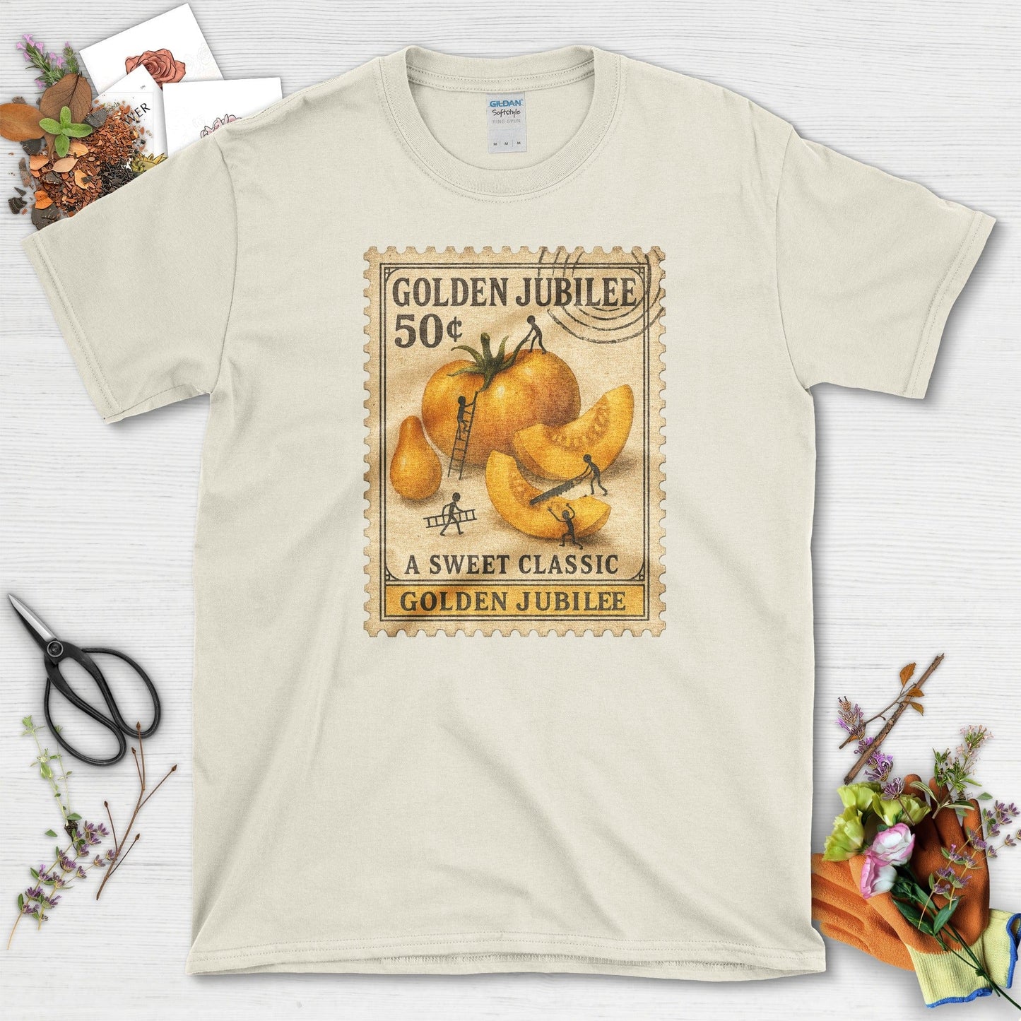 Golden Jubilee Classic Stamp T-Shirt Natural / S Physical Item