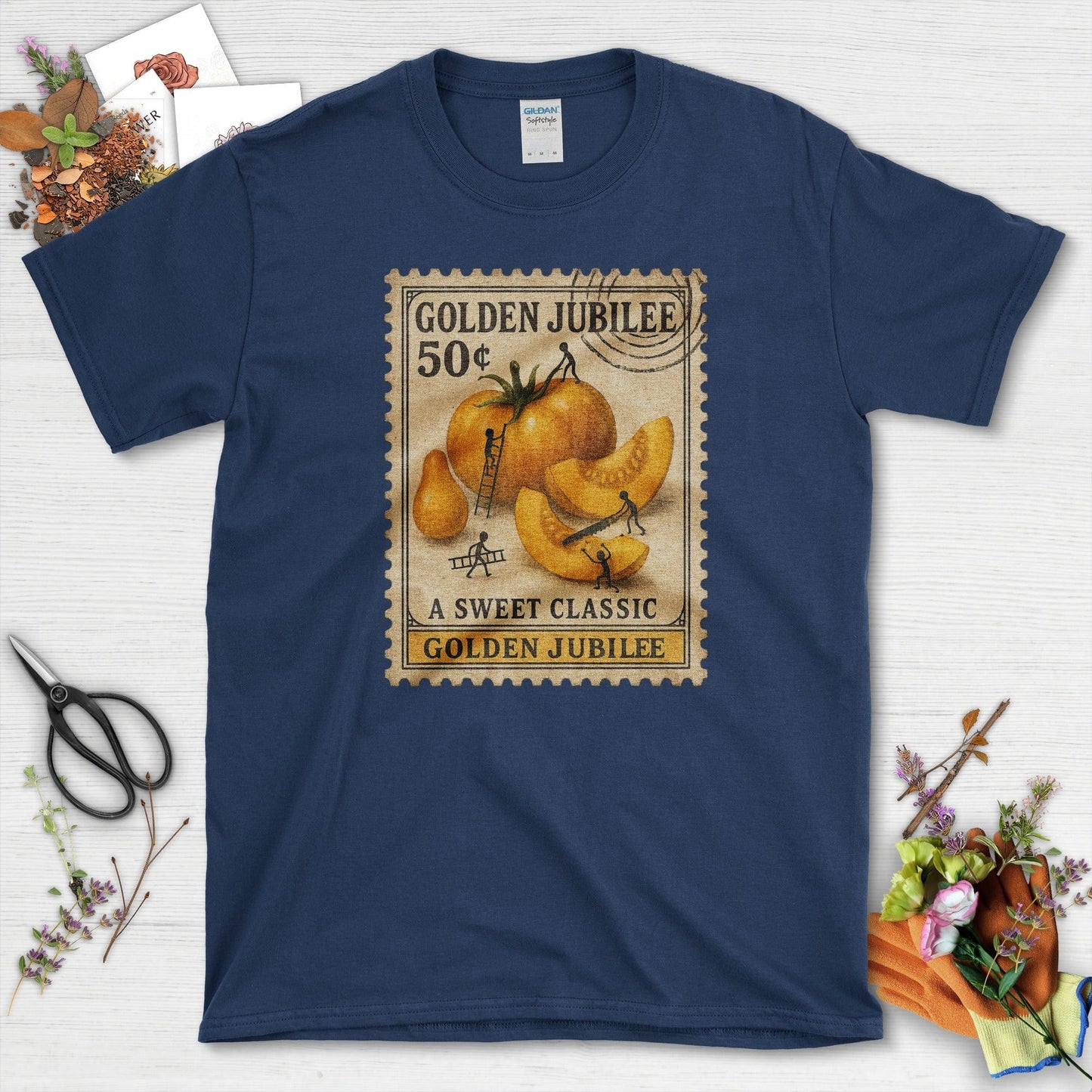 Golden Jubilee Classic Stamp T-Shirt Navy / S Physical Item