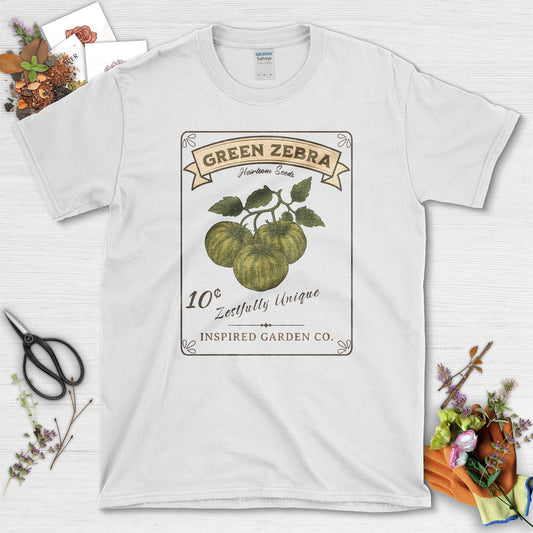 Green Zebra Heirloom Seeds T-Shirt White / S Physical Item