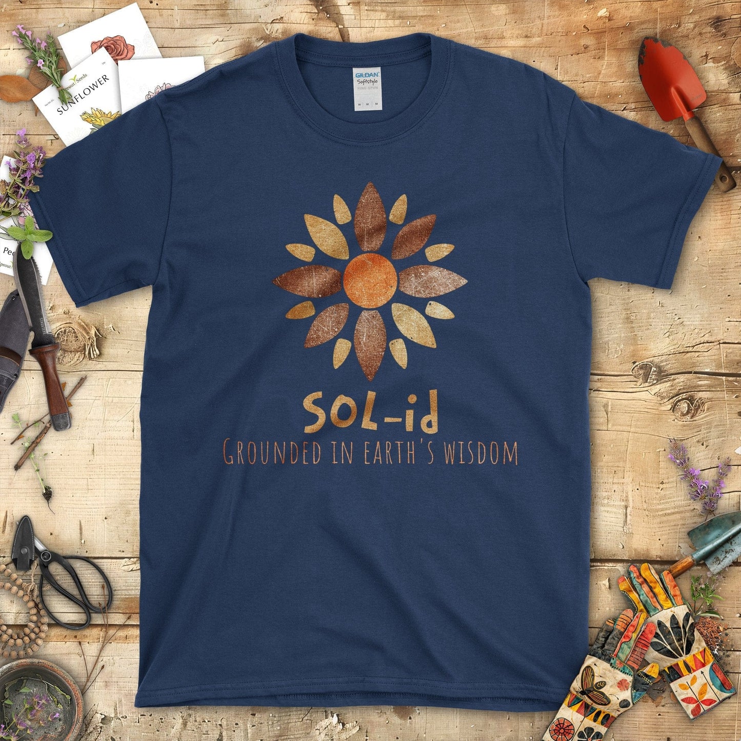 Grounded in Earth's Wisdom SOL-id T-Shirt Navy / S T-Shirt