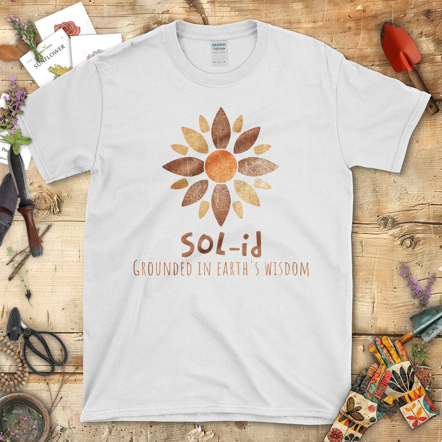 Grounded in Earth's Wisdom SOL-id T-Shirt White / S T-Shirt
