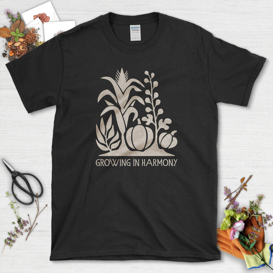 Growing in Harmony T-Shirt T-Shirts / S / Black Physical Item