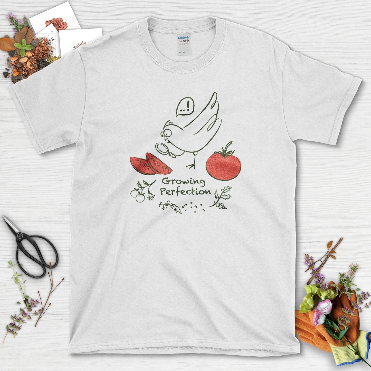 Growing Perfection Garden Life T-Shirt T-Shirts / S / White Physical Item