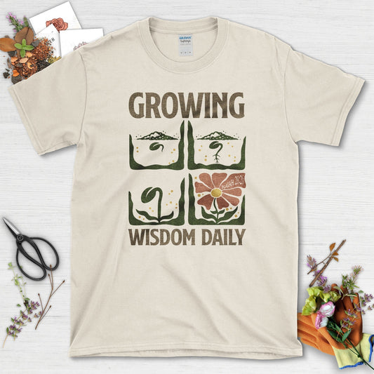 Growing Wisdom Daily T-Shirt Essential Tees / S / Natural Physical Item