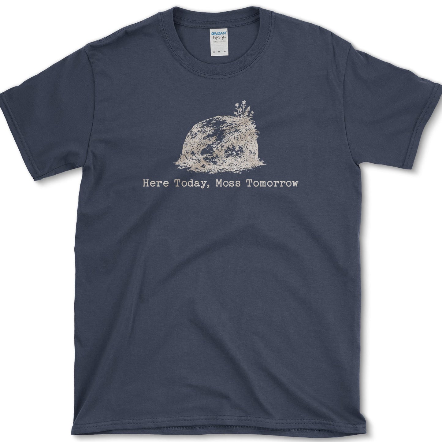 Here Today Moss Tomorrow T-Shirt S / Navy Essential Tees