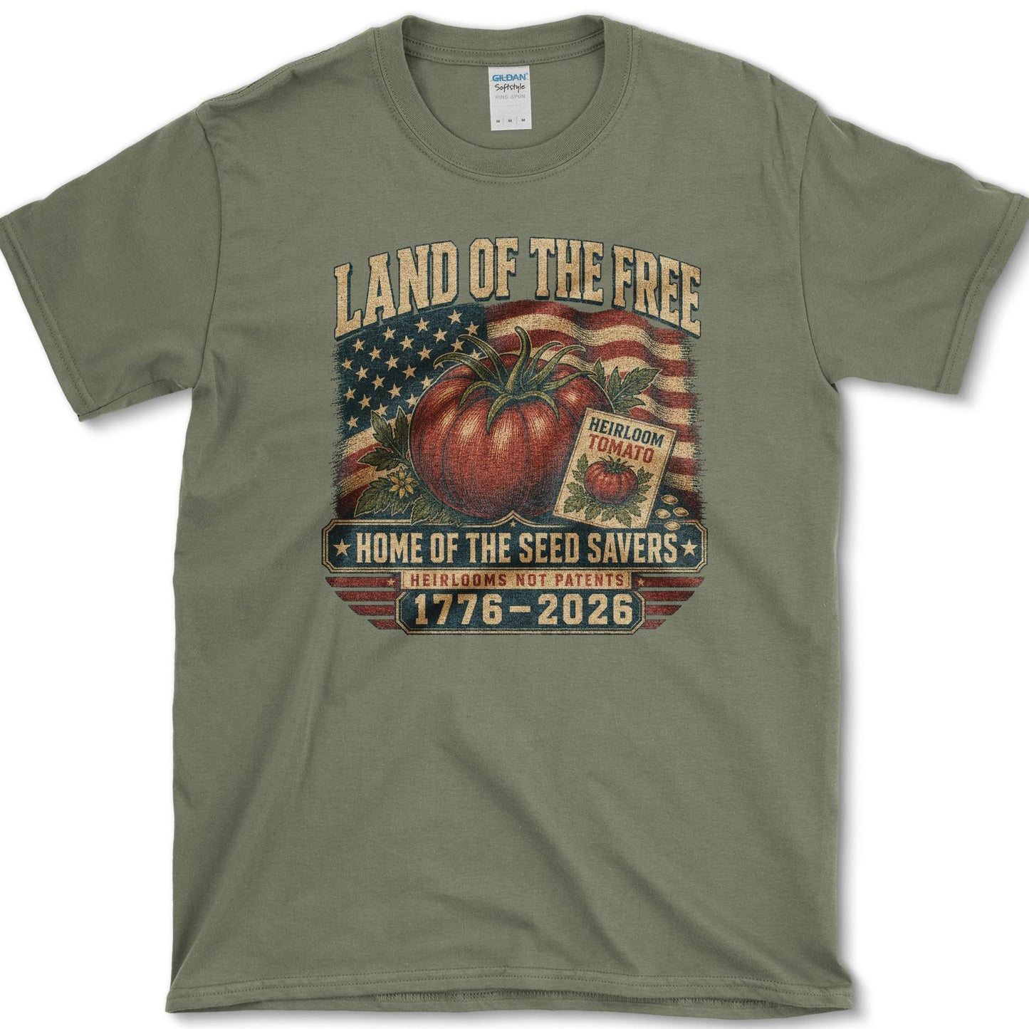 Home Of Seed Savers T-Shirt S / Military Green Essential Tees