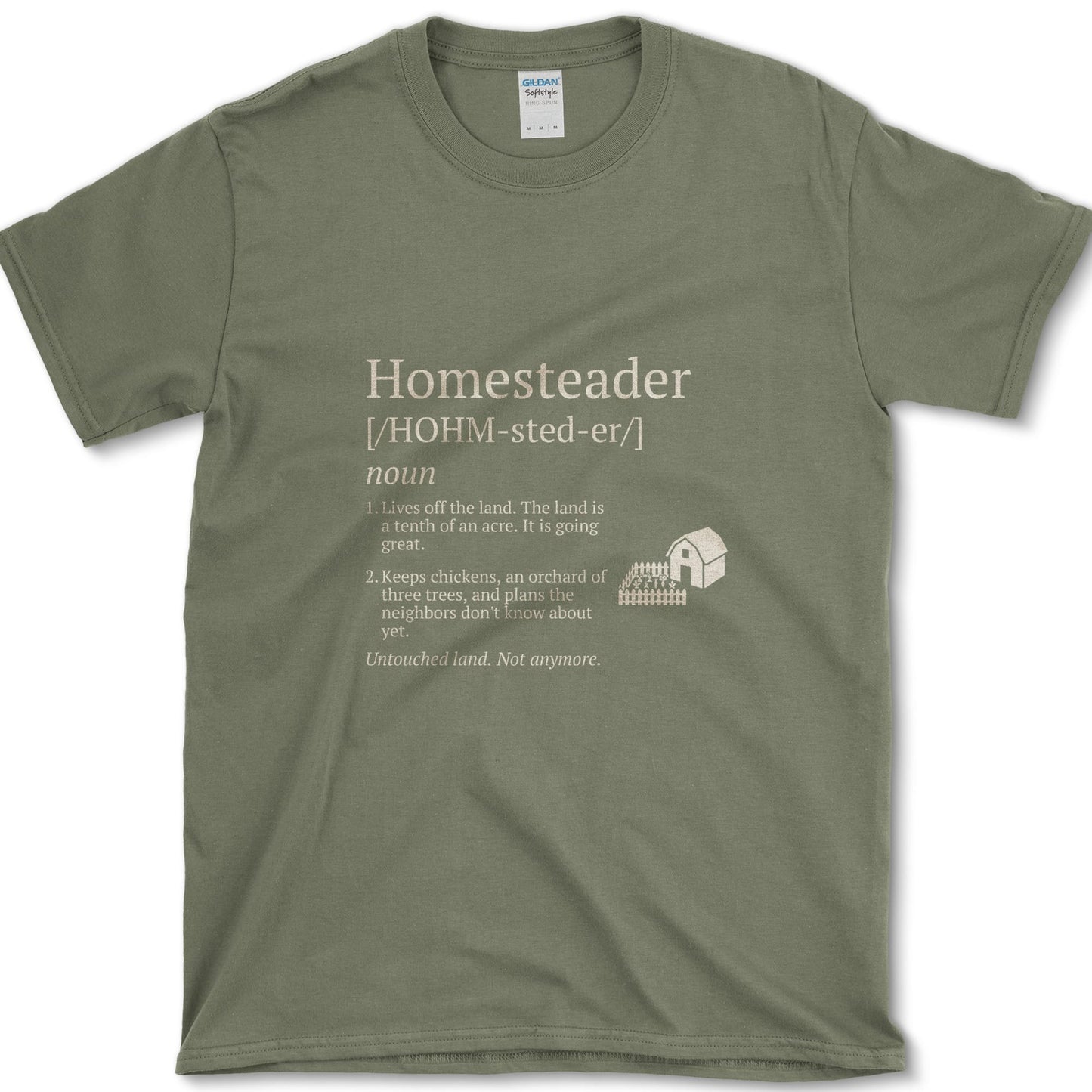 Homesteader design featuring homesteader artwork on a t-shirt