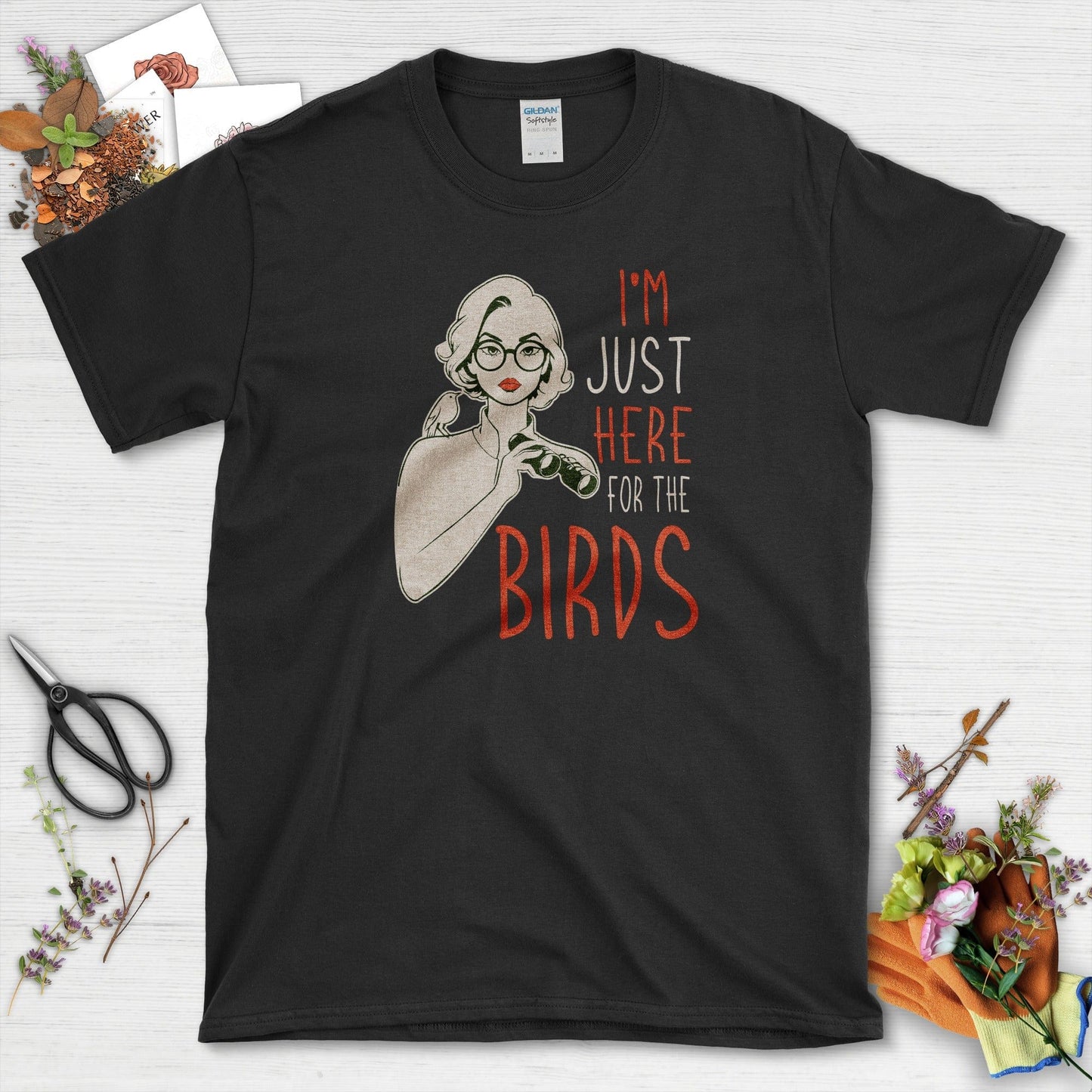 I Am Here 4 Birds T-Shirt Black / S Physical Item
