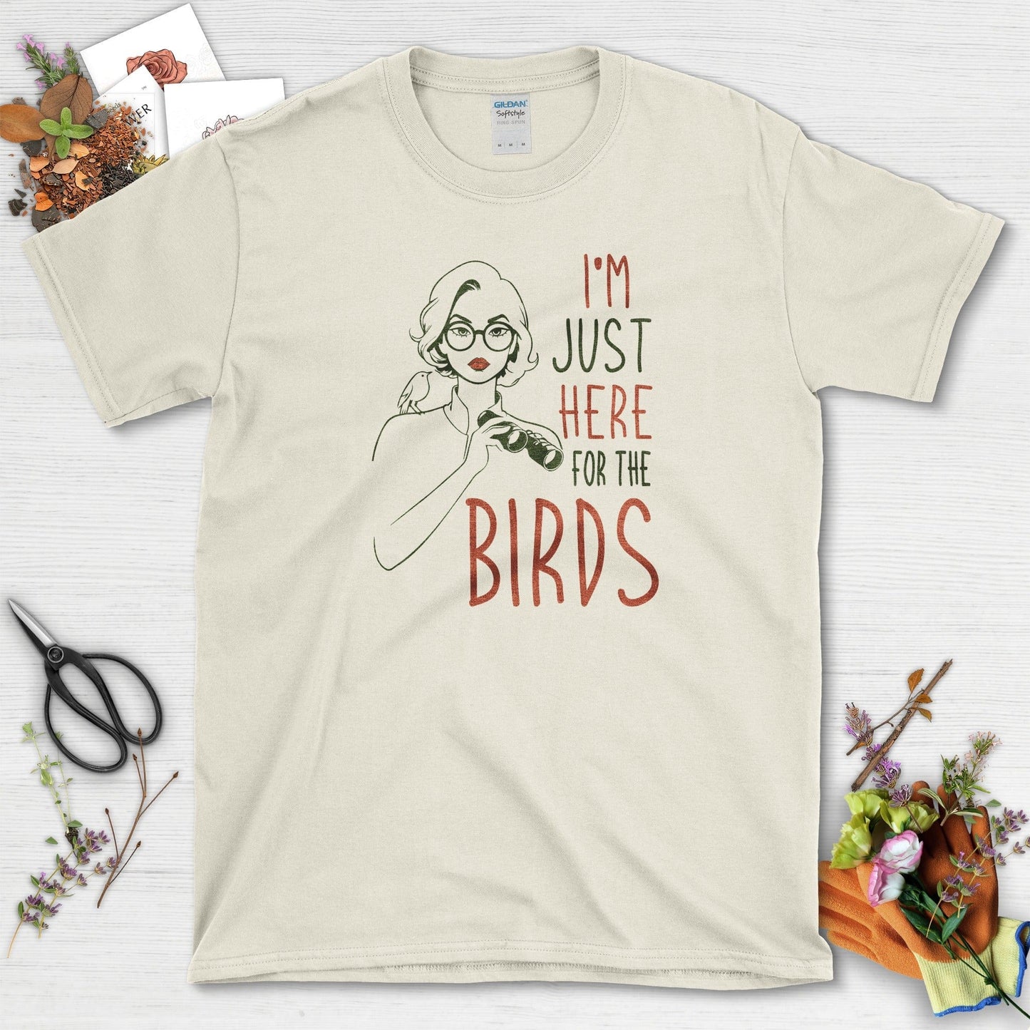I Am Here 4 Birds T-Shirt Natural / S Physical Item