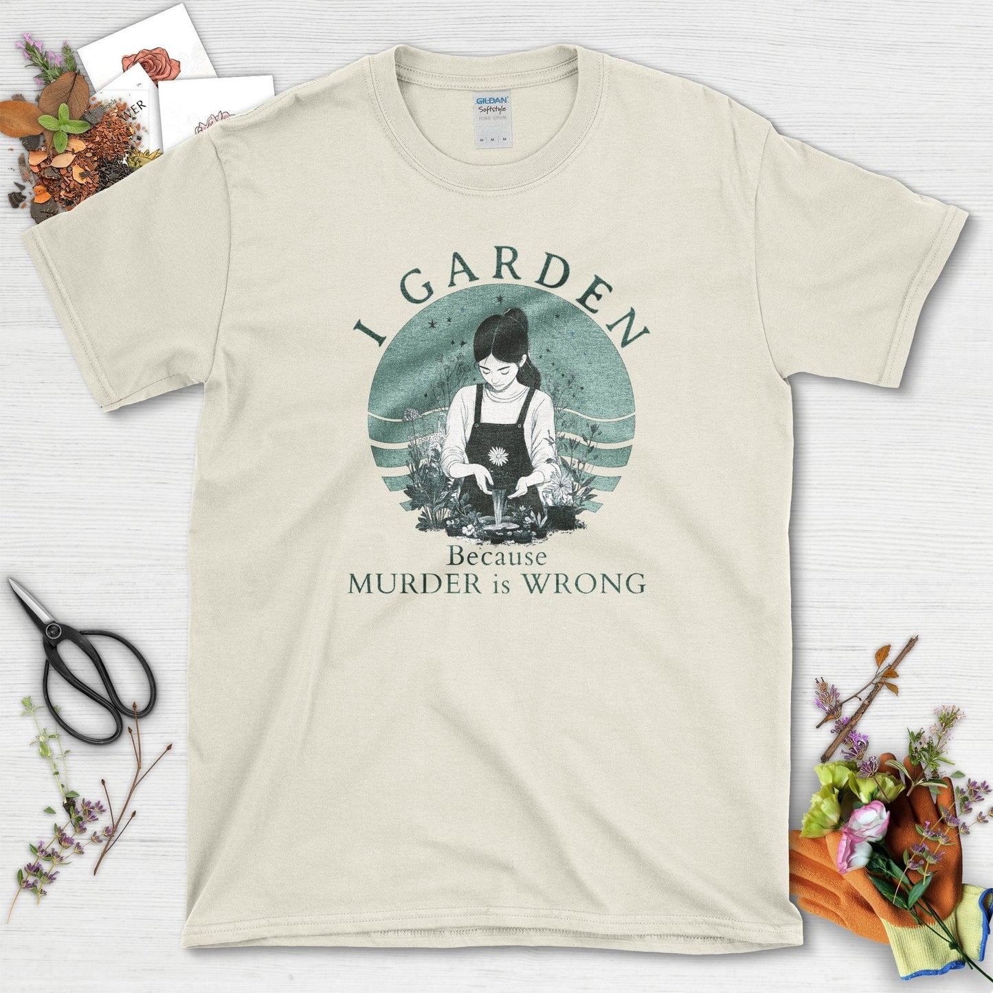 I Garden Murder Is Wrong T-Shirt Natural / S T-Shirt