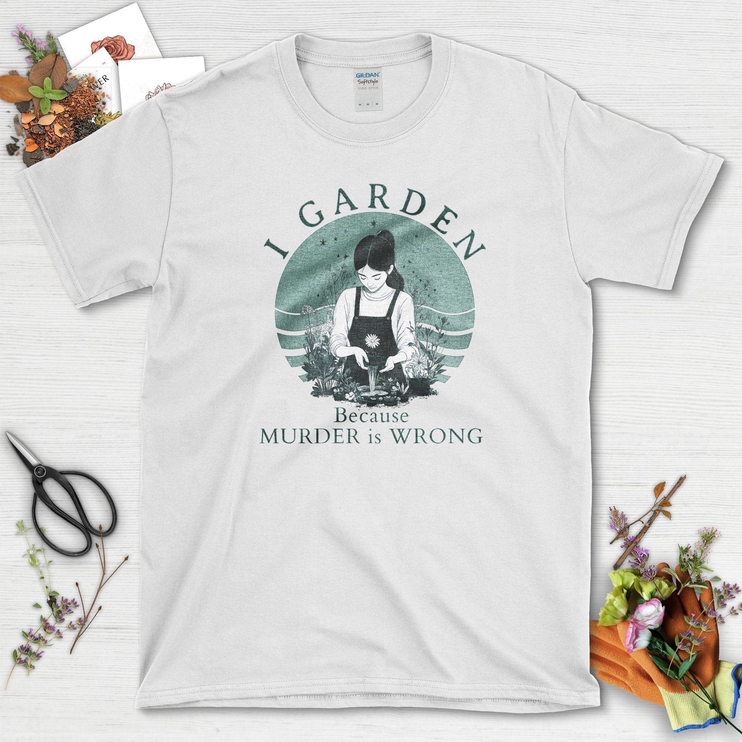 I Garden Murder Is Wrong T-Shirt White / S T-Shirt