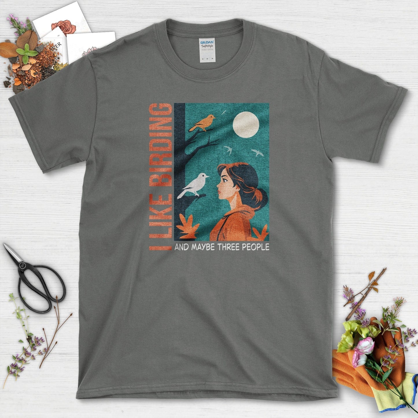 I Like Birding T-Shirt Charcoal / S Physical Item