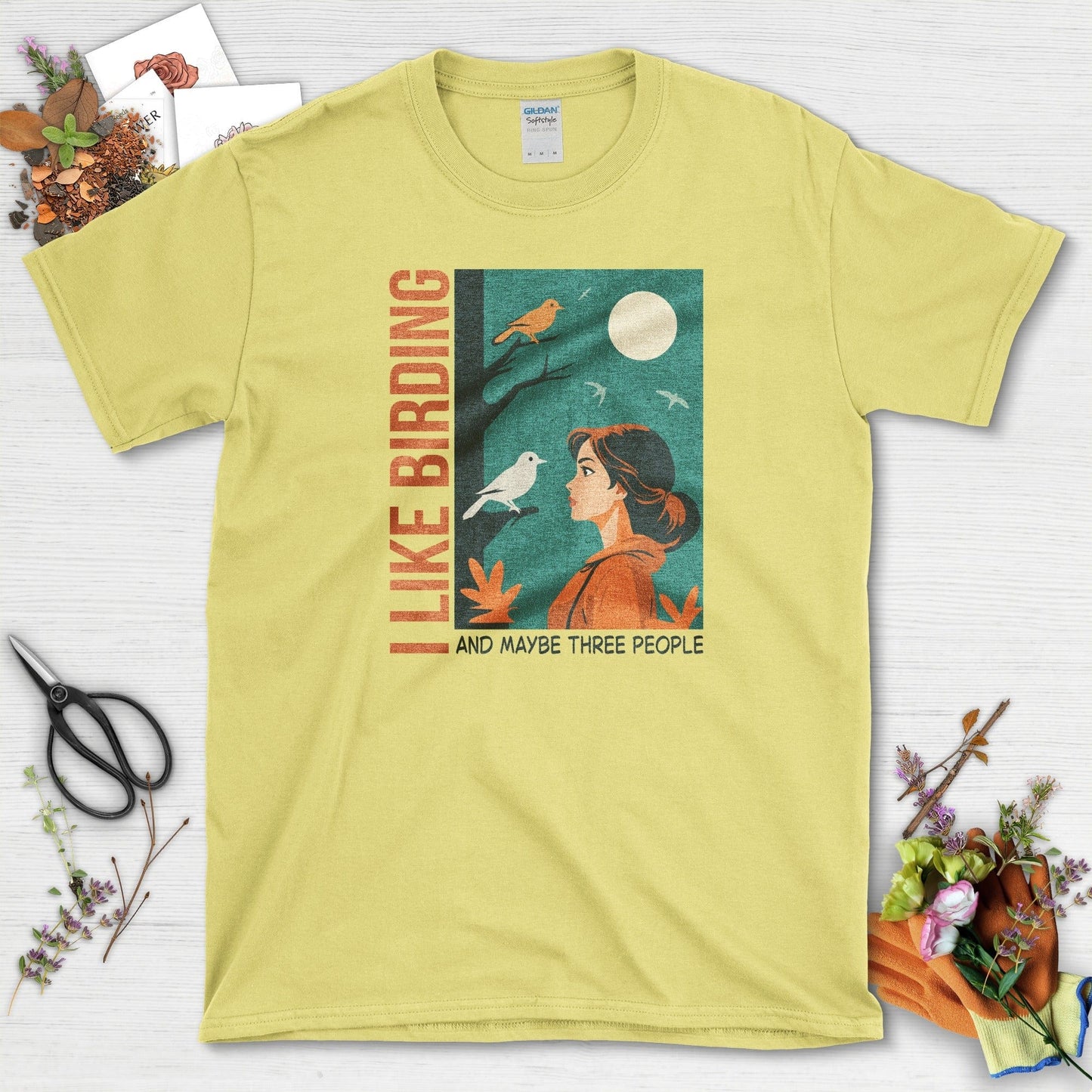 I Like Birding T-Shirt Cornsilk / S Physical Item