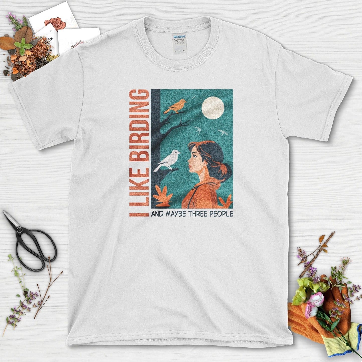 I Like Birding T-Shirt White / S Physical Item