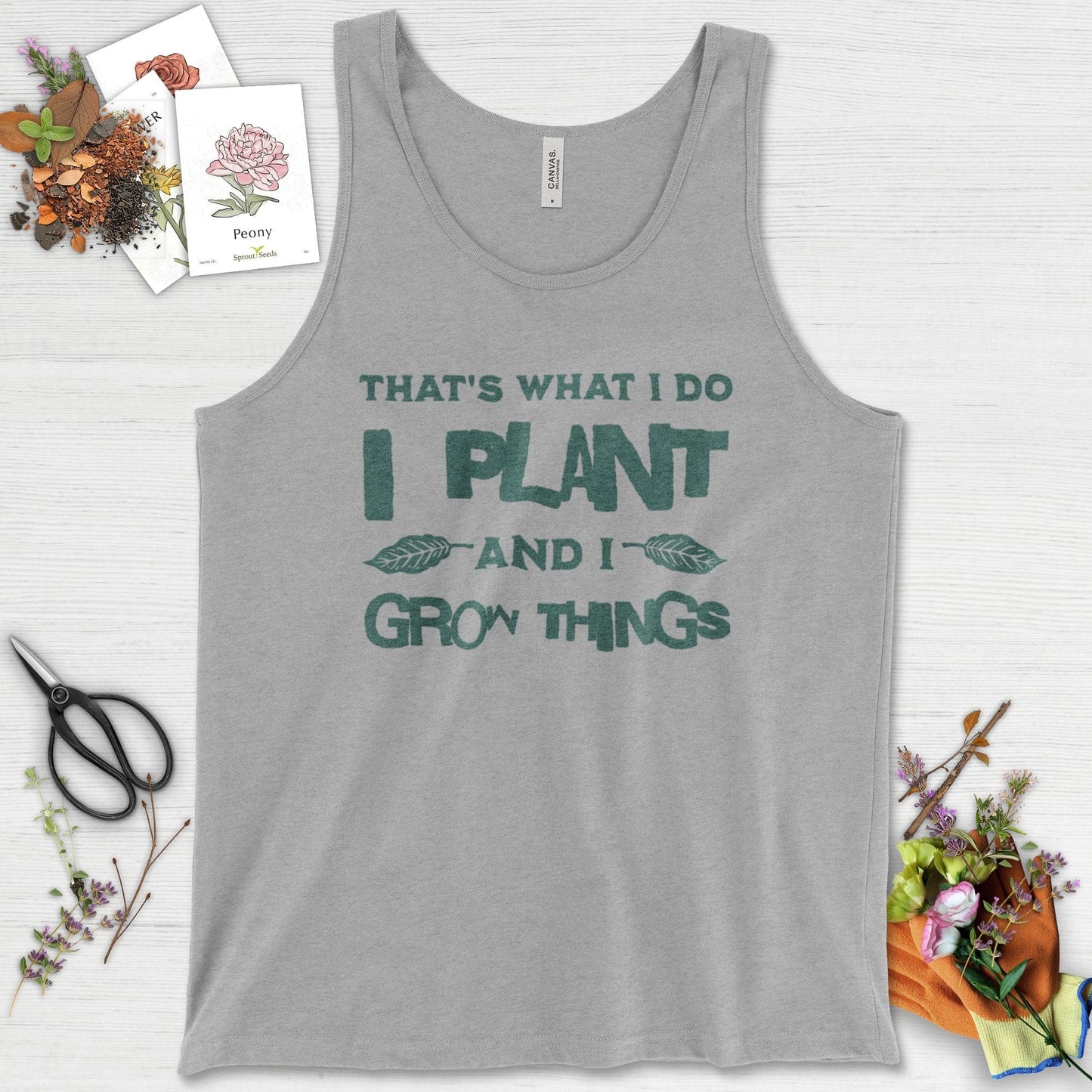 I Plant And I Grow Things Tank Top Athletic Heather / XS Physical Item