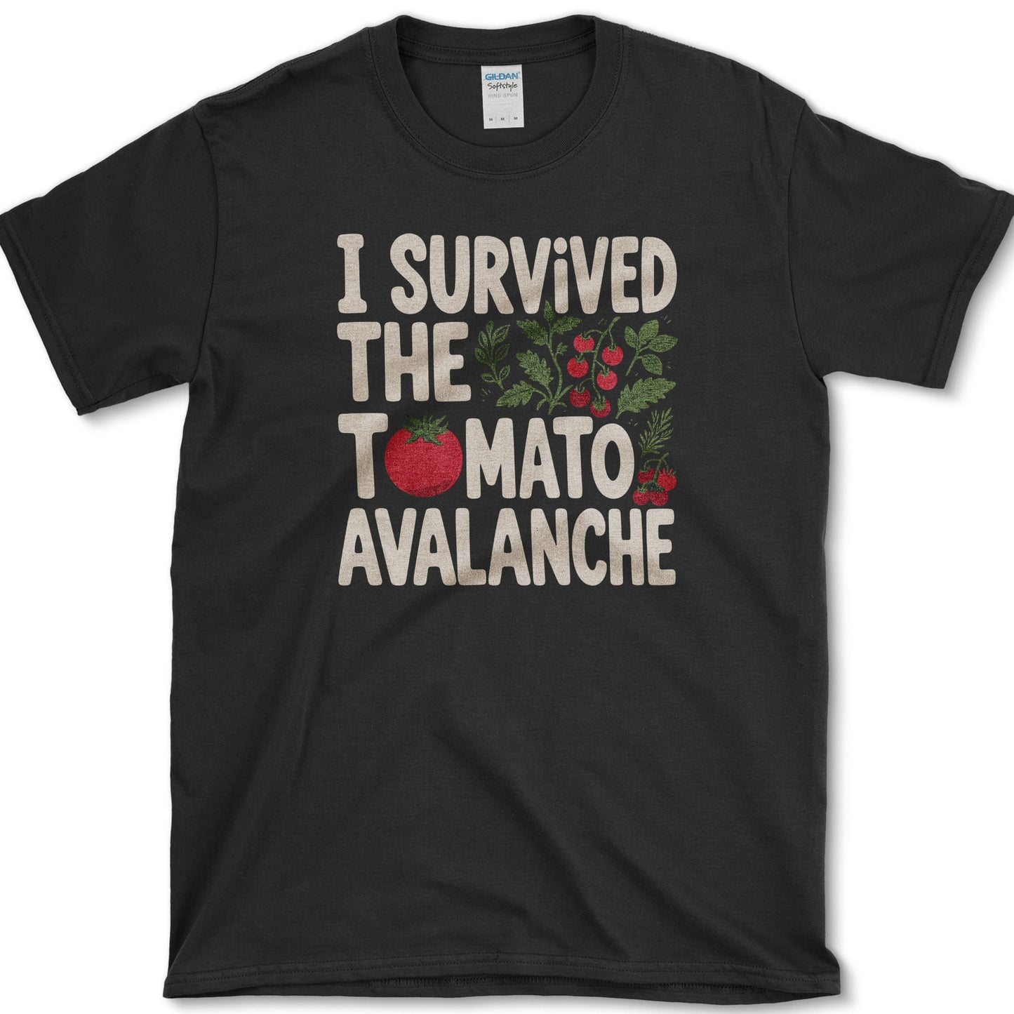 I Survived Tomato Avalanche T-Shirt S / Black Essential Tees