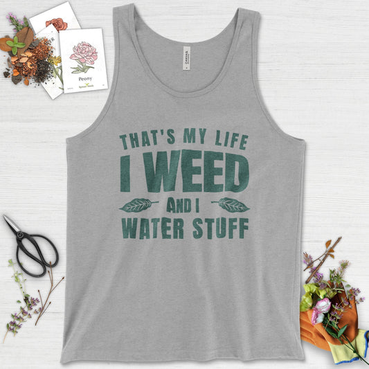I Weed And I Water Stuff Tank Top Athletic Heather / XS Physical Item