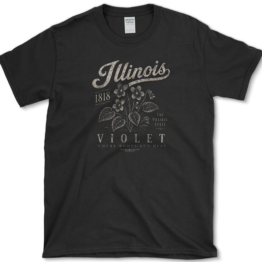 Illinois Violet T-Shirt S / Black Essential Tees