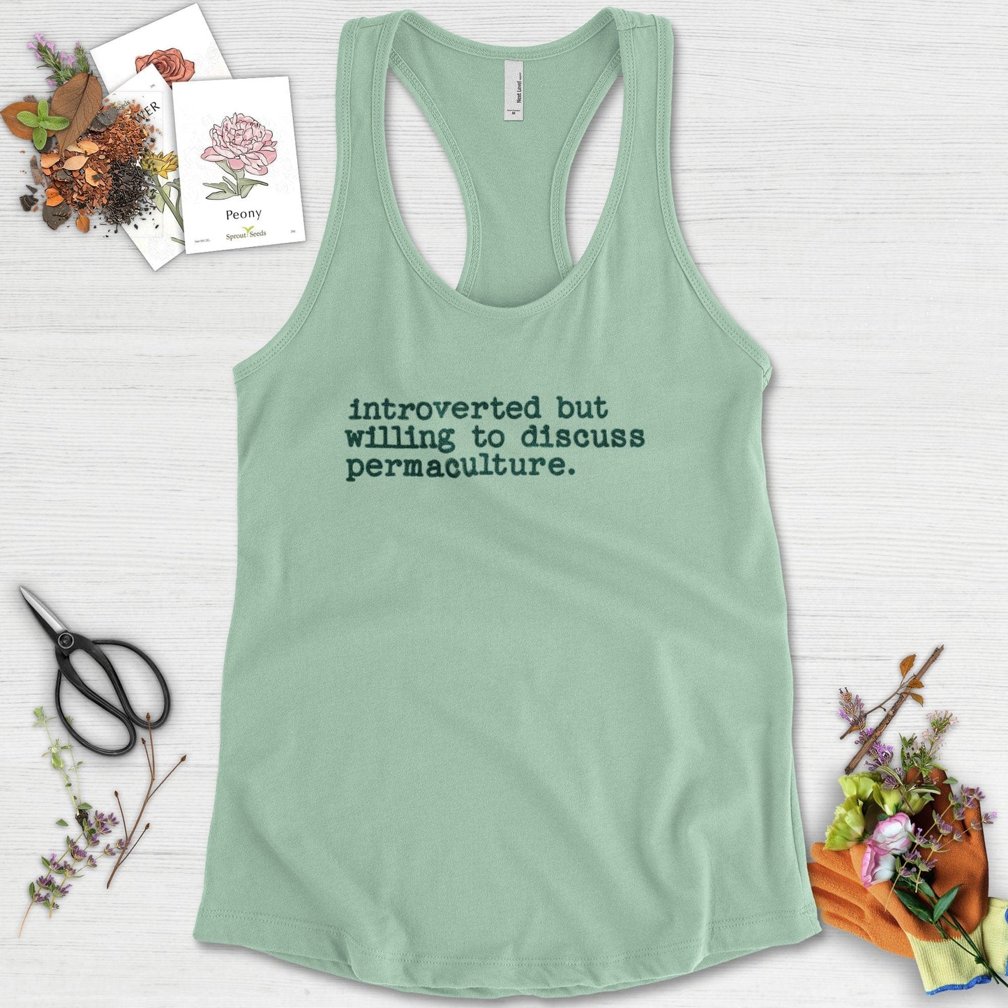 Introverted discuss permaculture Racerback Racerback / XS / Mint Physical Item
