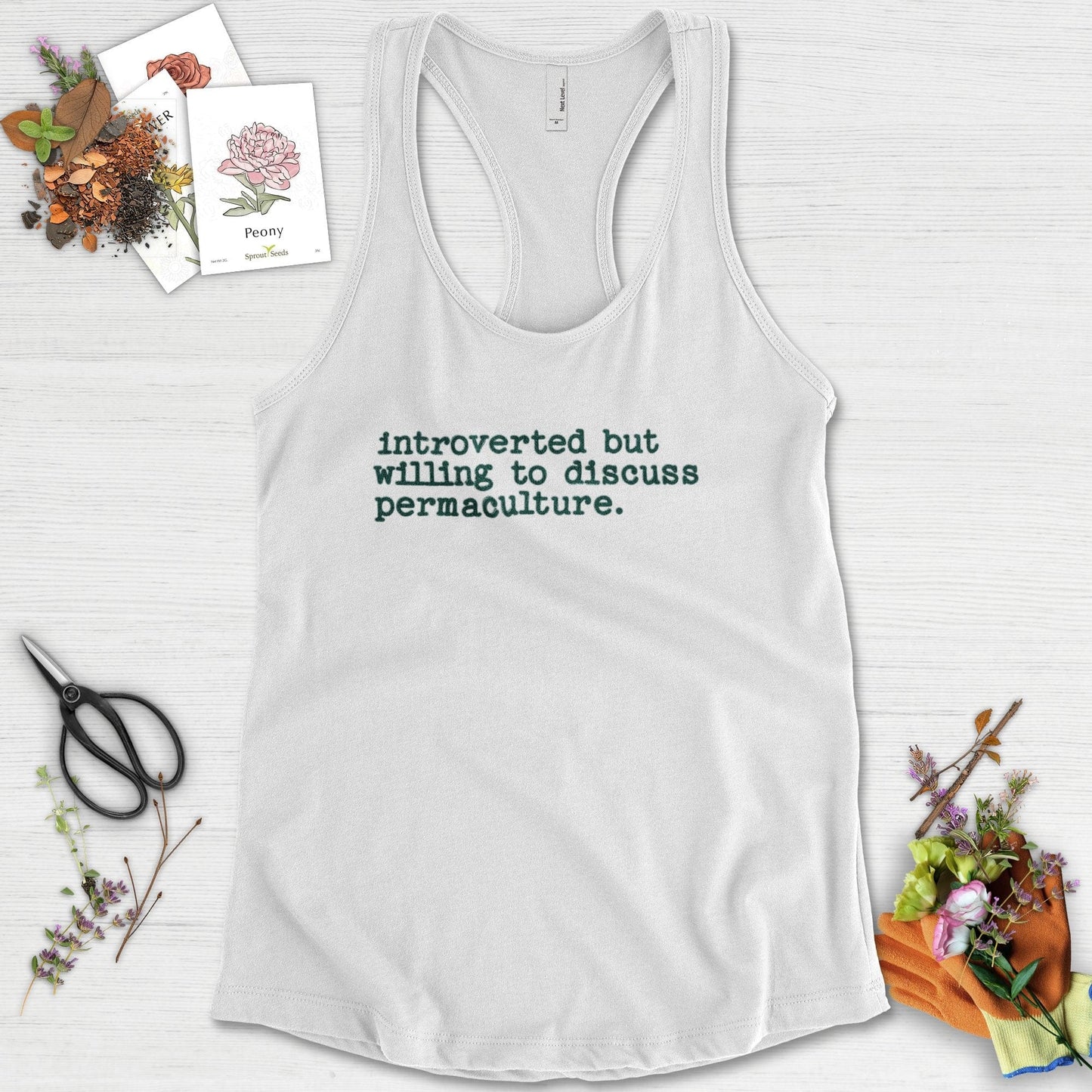 Introverted discuss permaculture Racerback Racerback / XS / White Physical Item