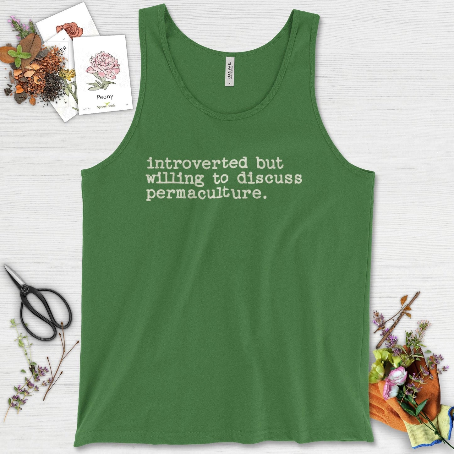 Introverted discuss permaculture Tank Top Leaf / XS Physical Item
