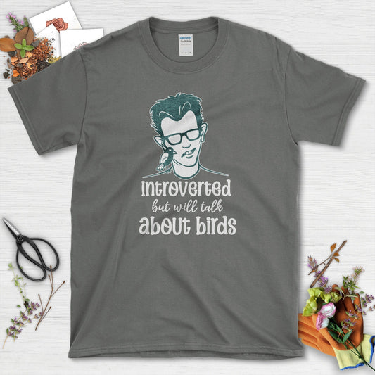 Introverted Talk About Birds T-Shirt Charcoal / S Physical Item