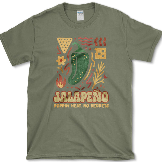Jalapeno No Regrets T-Shirt Military Green / S Essential Tees