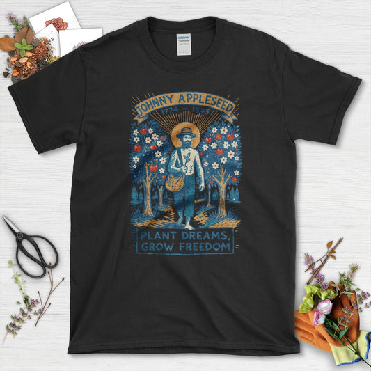 Johnny Appleseed T-Shirt T-Shirts / S / Black Physical Item