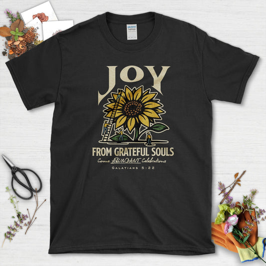 Joy From Grateful Souls T-Shirt Essential Tees / S / Black Physical Item