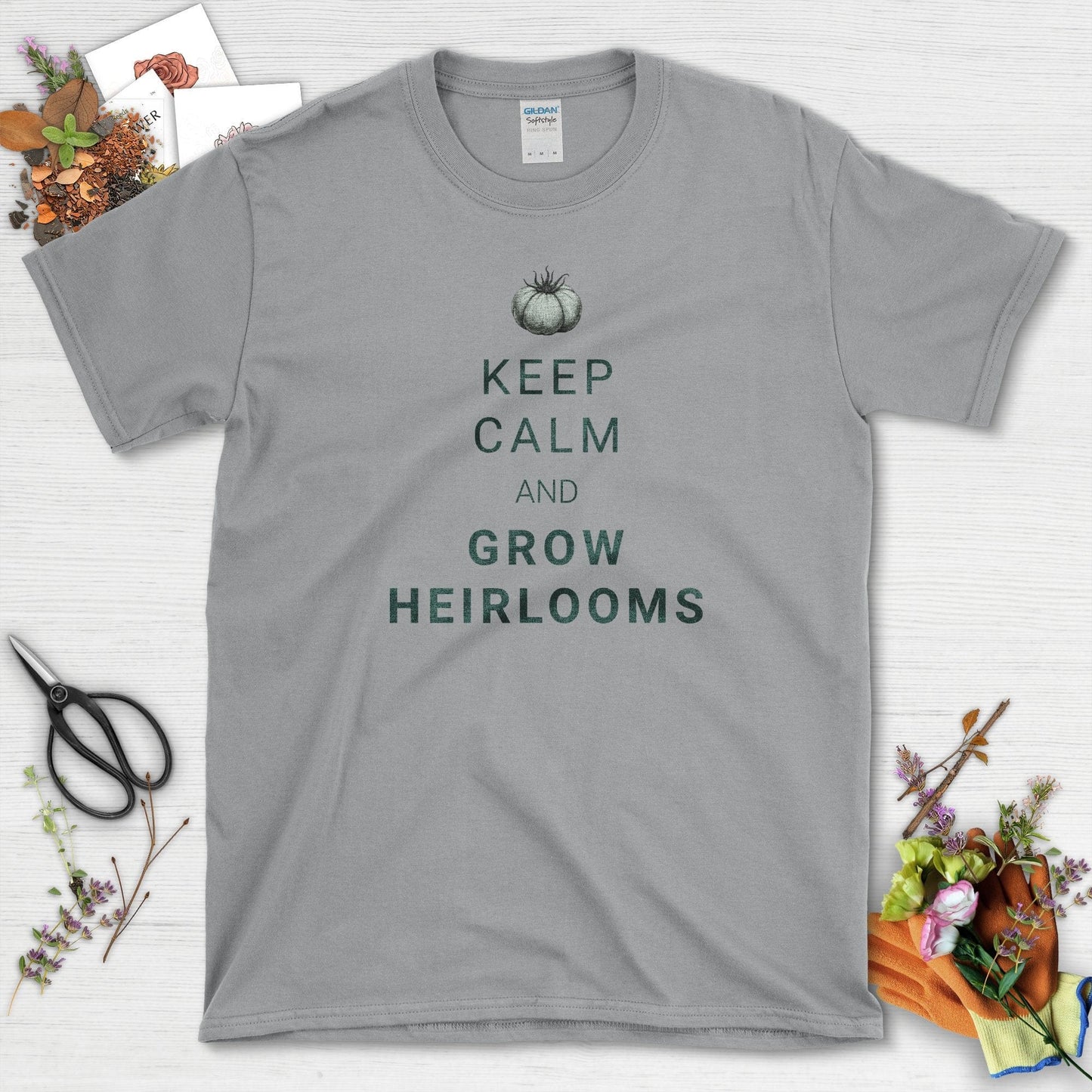 Keep Calm and Grow Heirlooms T-Shirt Sport Grey / S T-Shirt