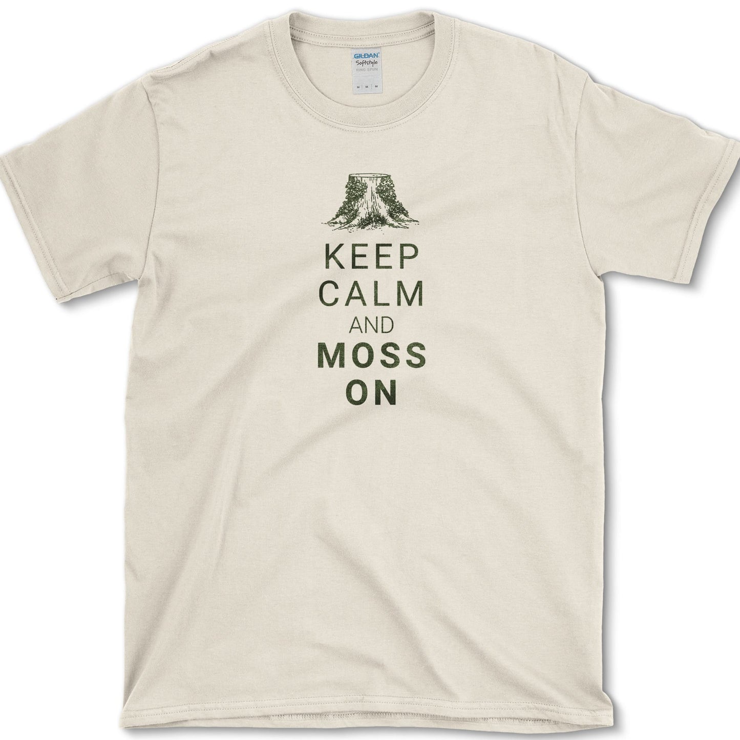 Keep Calm and Moss On T-Shirt S / Natural Essential Tees